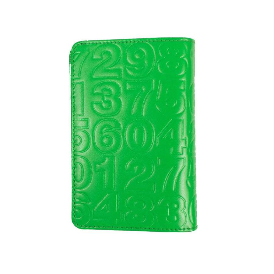 Leather Number Embossed Cardholder Wallet - Green