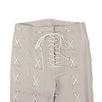 Leather Lace-Up Front Skinny Pants - Ice Gray