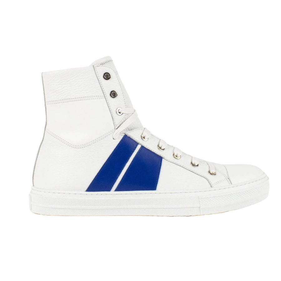 Men's Sunset Leather Sneakers - White / Blue