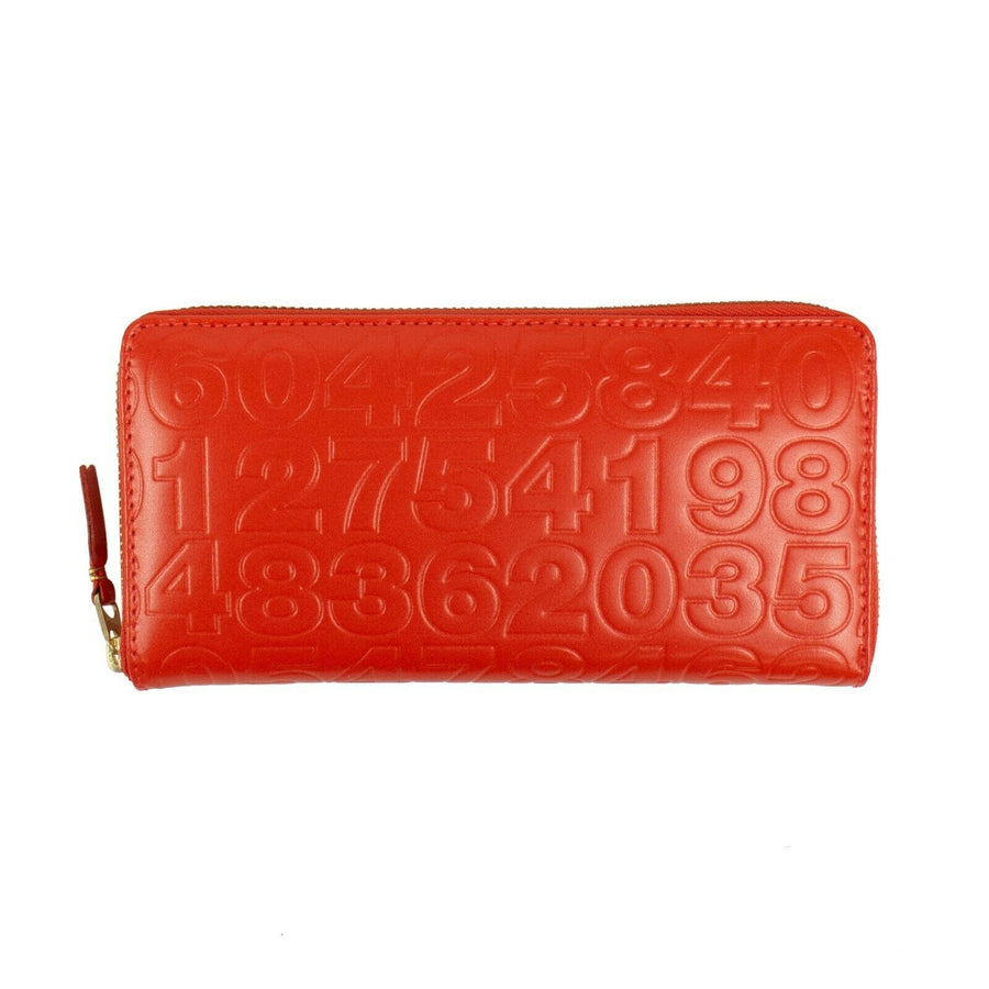 Leather Number Embossed Wallet - Orange