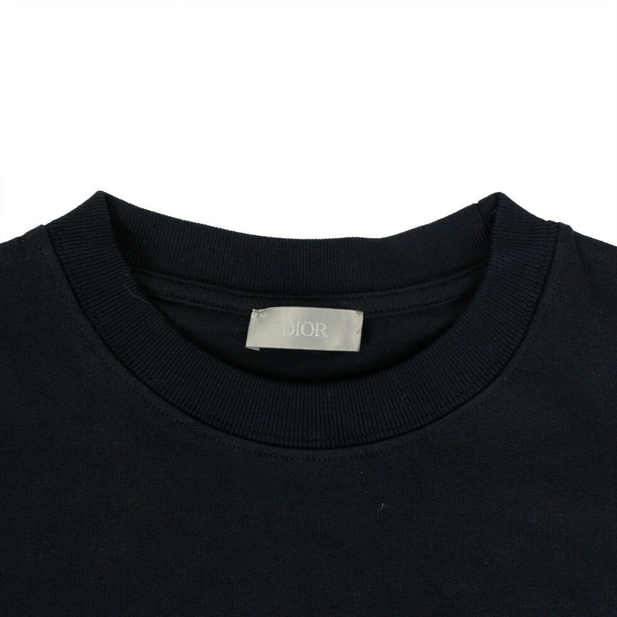 Cotton 'Dior' Patch Short Sleeve T-Shirt - Navy