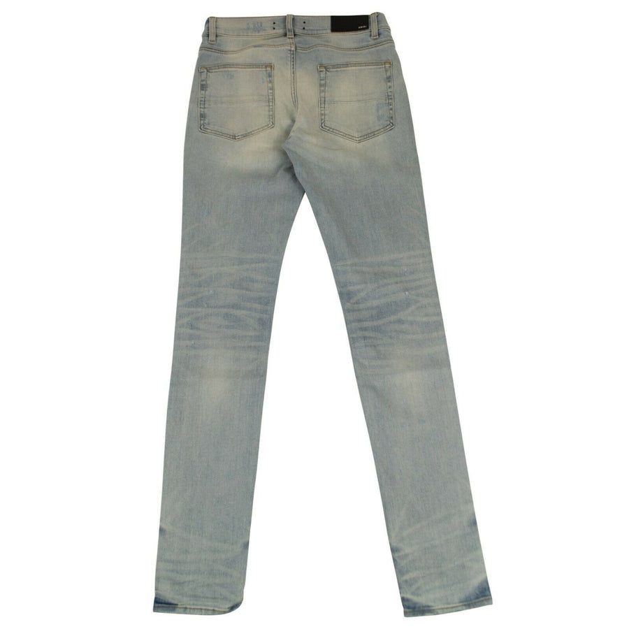 Denim Skinny Bruise Repaired Jeans - Light Blue