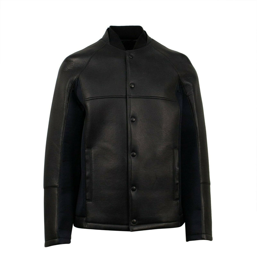 Wool And Leather Jacket - Black