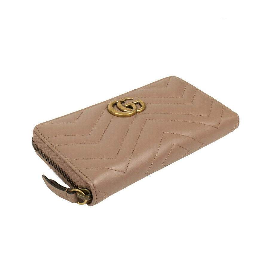 Quilted GG Marmont Matelasse Leather Zip Around Wallet - Misty Pink