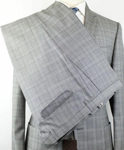 Plaid Wool Blend 2 Button Slim/Trim Fit Suit - Gray