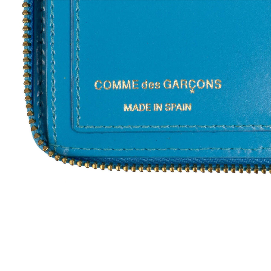 Leather Zip Around Wallet - Blue