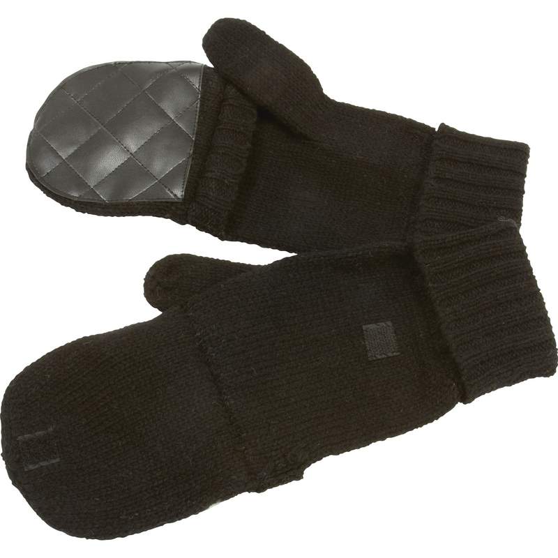 Casual Outfitters Men's Convertible Black Gloves/Mittens