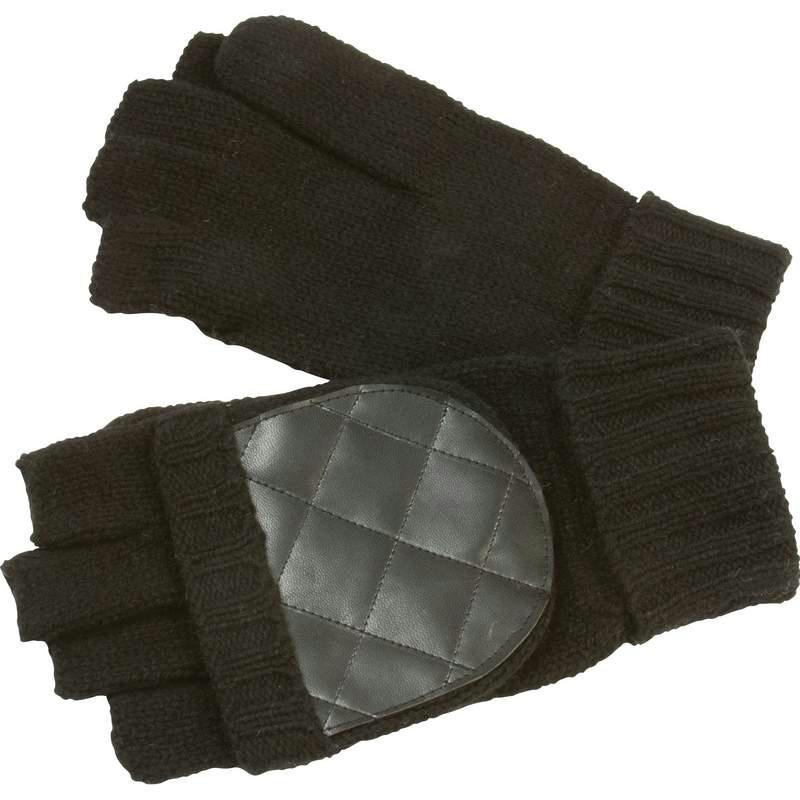 Casual Outfitters Men's Convertible Black Gloves/Mittens