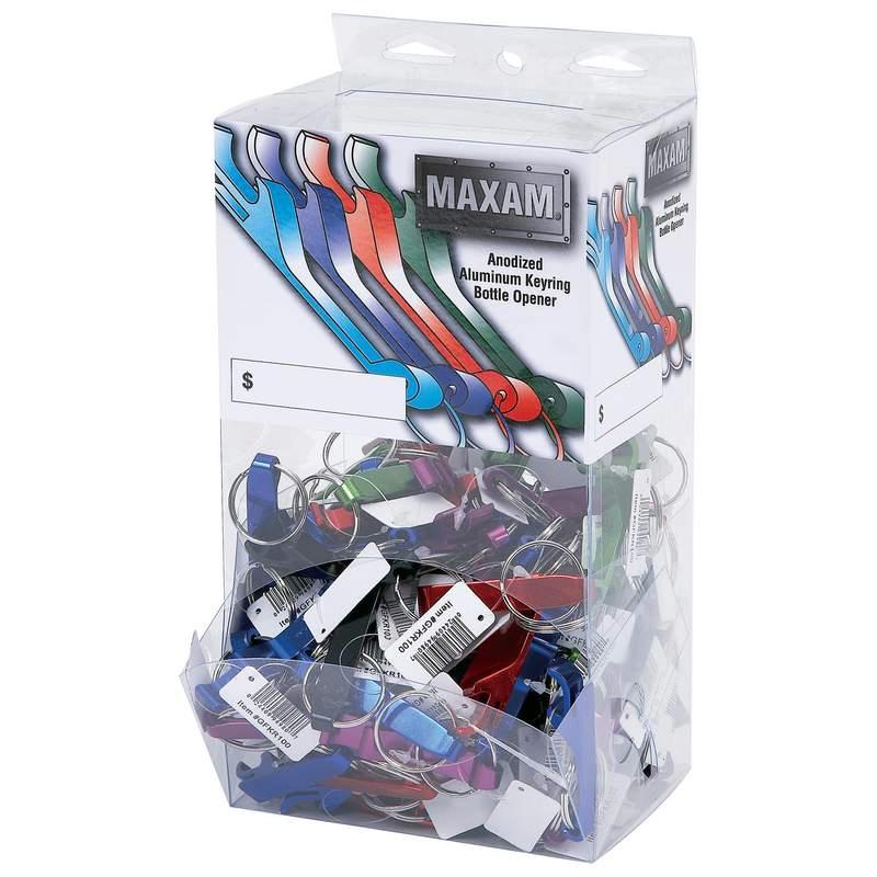 Maxam¬Æ 100pc Bottle Opener Keychains in Countertop Display