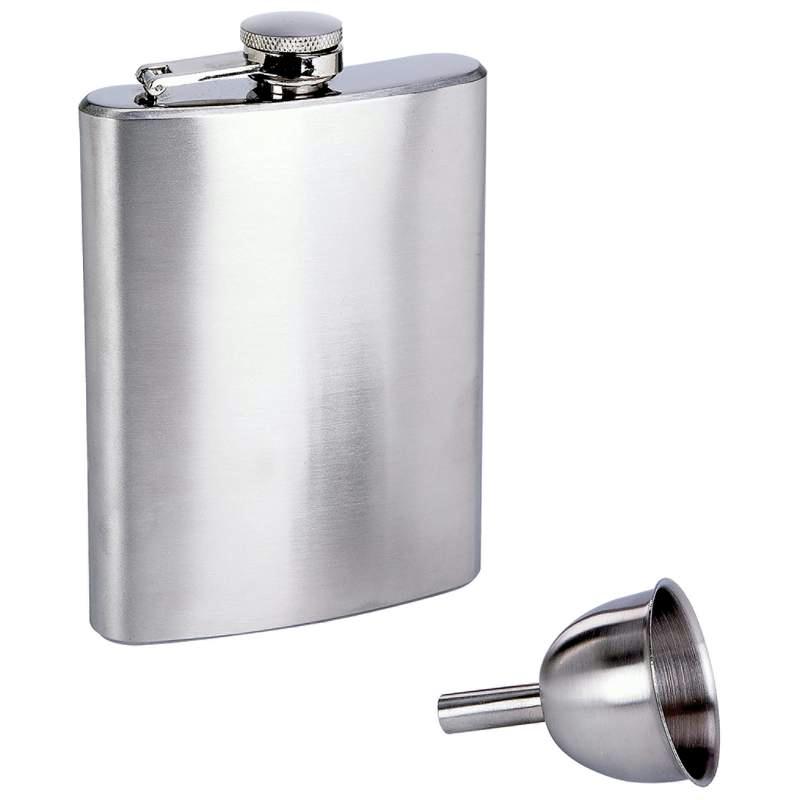 Maxam¬Æ 8oz Stainless Steel Flask and Funnel in Window Gift Box