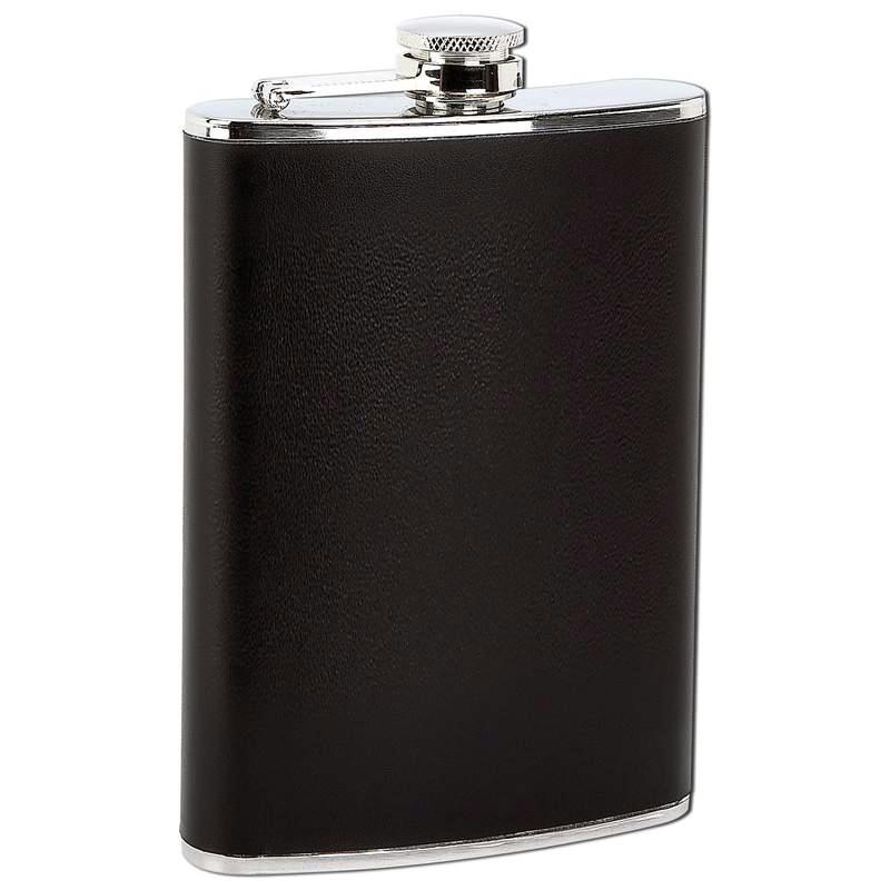 Maxam¬Æ 8oz Stainless Steel Flask with Black Wrap