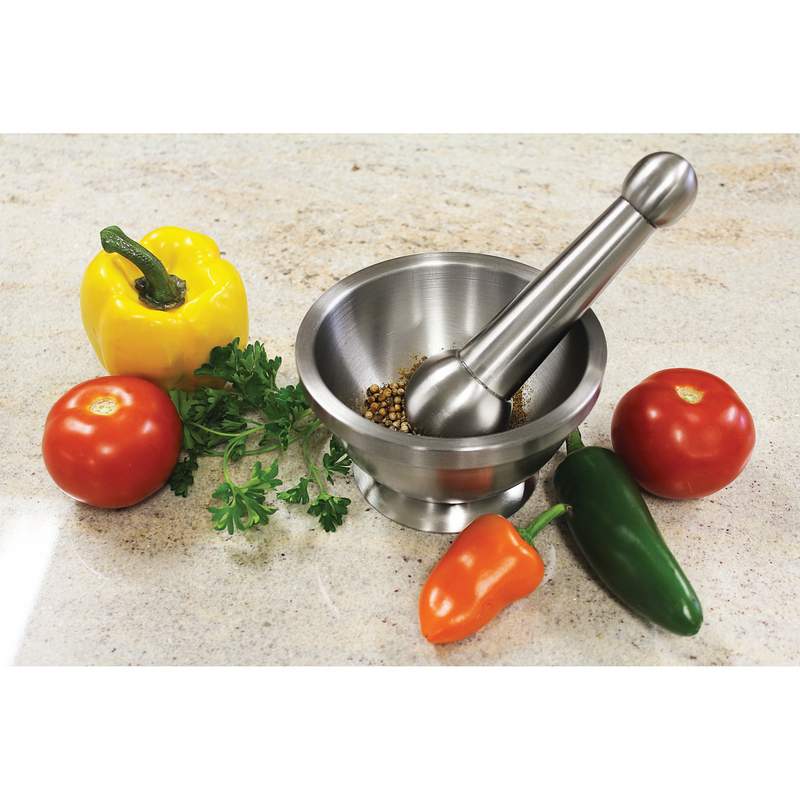 HealthSmart Stainless Steel Mortar and Pestle