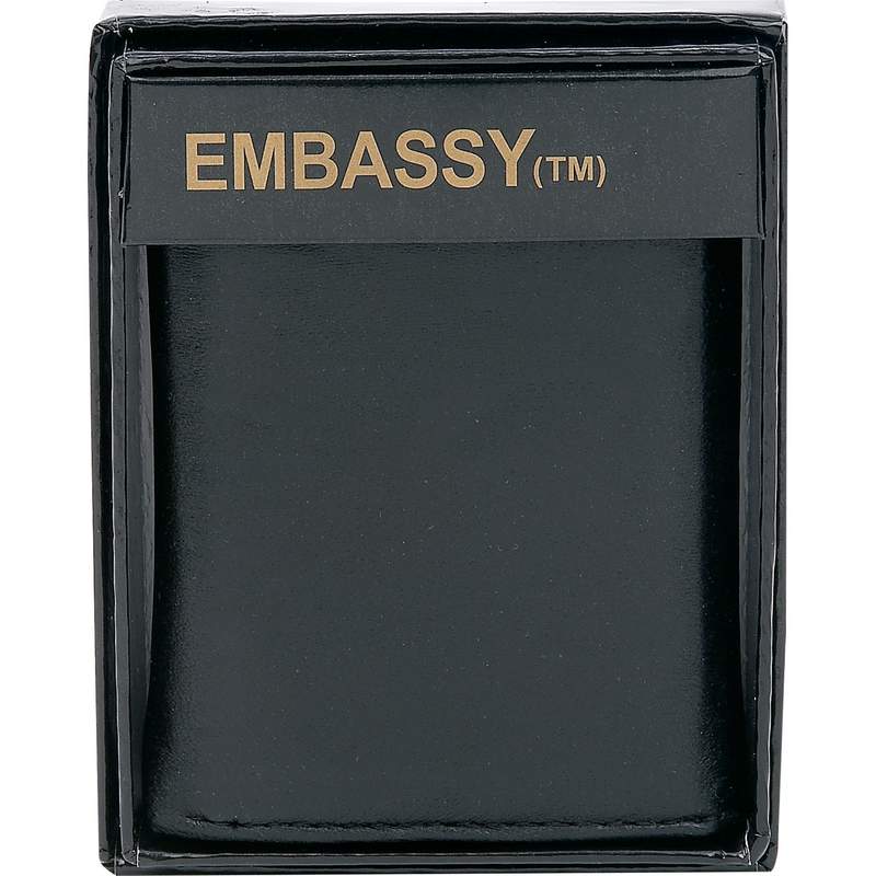 Embassy Men's Solid Genuine Leather Tri-Fold Wallet