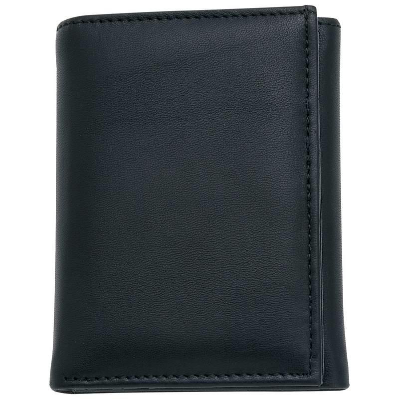 Embassy Men's Solid Genuine Leather Tri-Fold Wallet