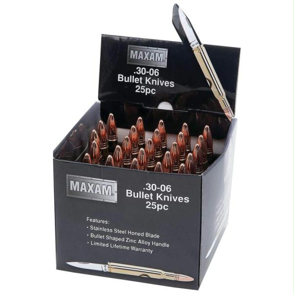 Maxam¬Æ 25pc Gold-Tone Bullet Knives in Countertop Display