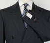 Drop 7 Striped Wool Double Breasted Suit - Gray