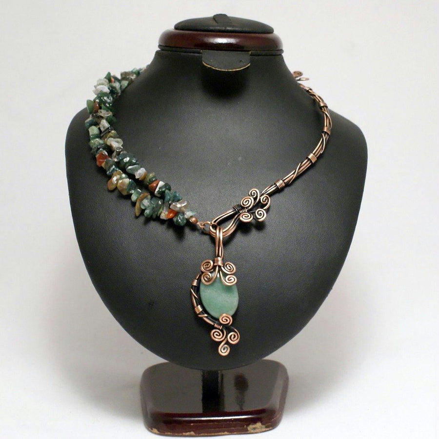 Handmade Aventurine Necklace Wire Wrapped