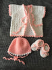 Handmade Baby Cardigan Knit Hat & Booties