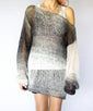 Handmade Mohair Sweater Cozy See Through Knit Top