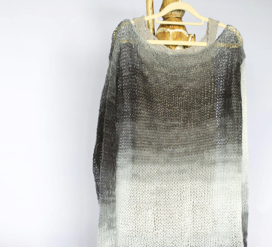 Handmade Mohair Sweater Cozy See Through Knit Top