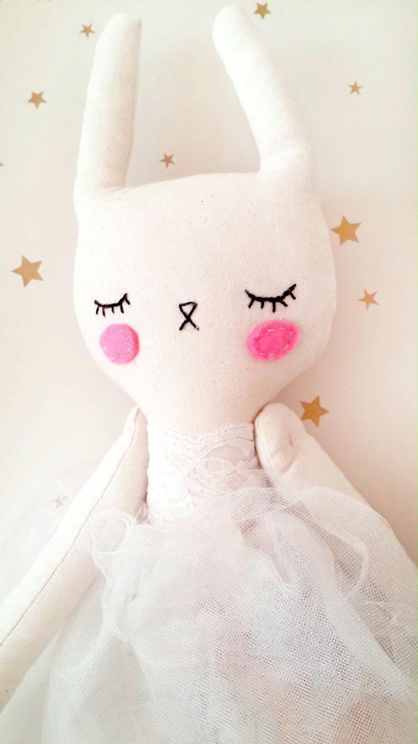 Handmade Plush Animal Doll nursery decor pillow, Bunny Princess