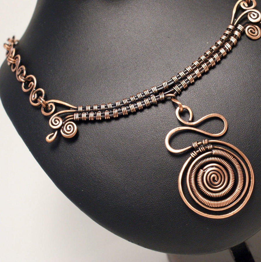 Handmade Wire Wrapped Copper Jewelry Set