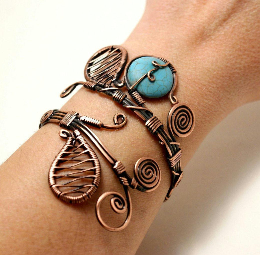 Handmade Turquoise Healing Stone Cuff Bracelet