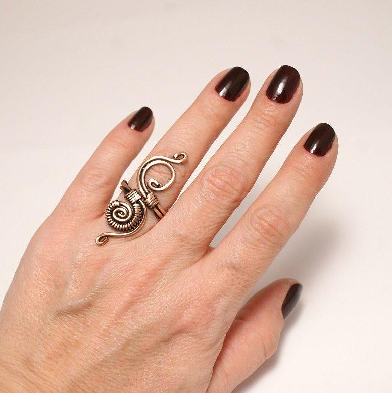 Handmade Wire Wrapped Adjustable Boho Ring