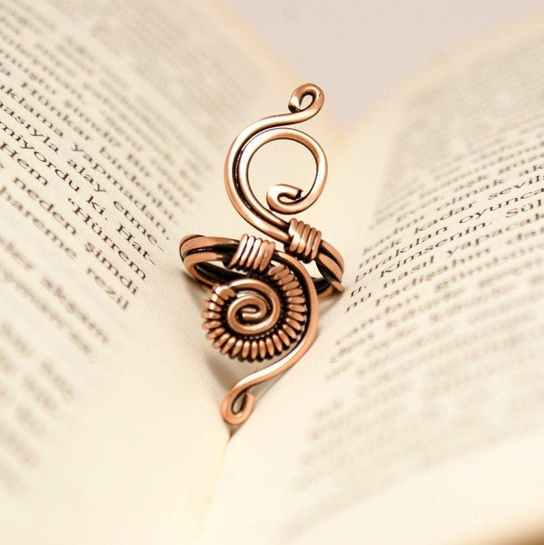 Handmade Wire Wrapped Adjustable Boho Ring