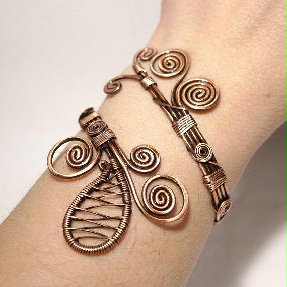 Handmade Copper Wire Cuff Bracelet