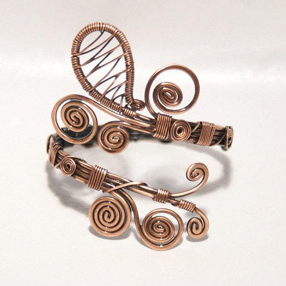 Handmade Copper Wire Cuff Bracelet