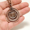 Handmade Antiqued Copper Spiral Pendant Necklace