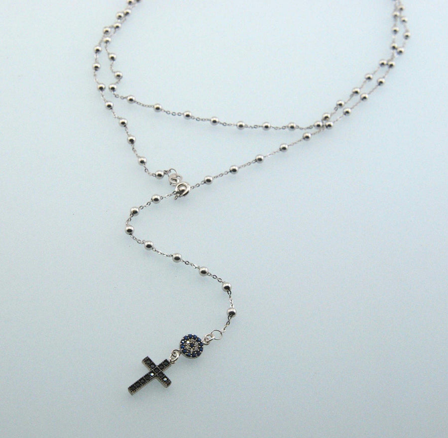 Handmade Evil Eye Protection Cross Necklace