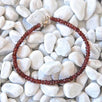 Handmade Diamond Cut Red Garnet Beads Stacking Bracelet