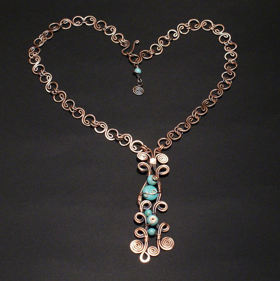 Handmade Wire Wrapped Turquoise Jewelry Set