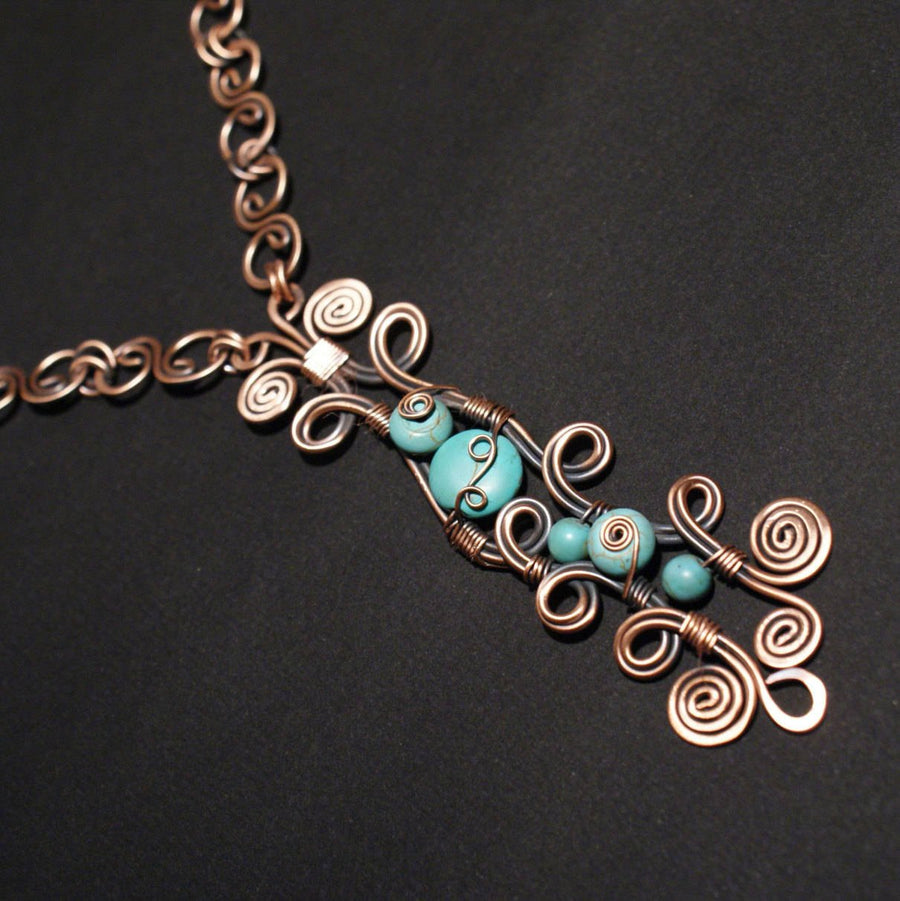 Handmade Wire Wrapped Turquoise Jewelry Set