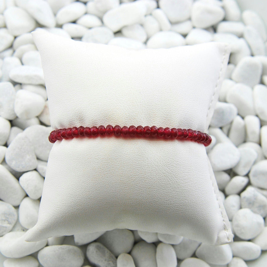 Handmade Red Jade Stacking Bracelet Evil Eye Charm