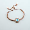 Handmade Evil Eye Bracelet, Mother of Pearl, Zirconia