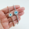 Handmade Evil Eye Bracelet, Mother of Pearl, Zirconia