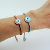 Handmade Evil Eye Bracelet, Mother of Pearl, Zirconia