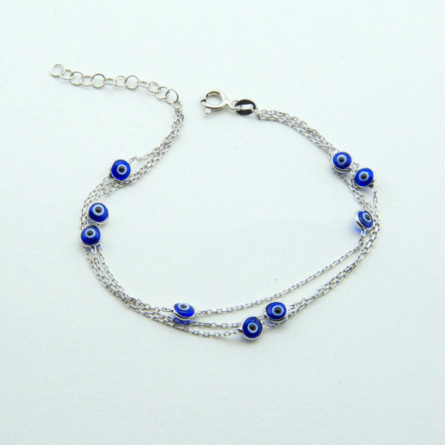 Handmade Evil Eye Bracelet Sterling Silver