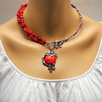 Handmade Wire Wrapped Red Necklace