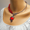 Handmade Wire Wrapped Red Necklace