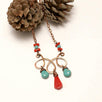 Handmade Turquoise and Red Statement Necklace