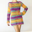 Handmade Angora Sweater Dress Rainbow Sweater Tunic