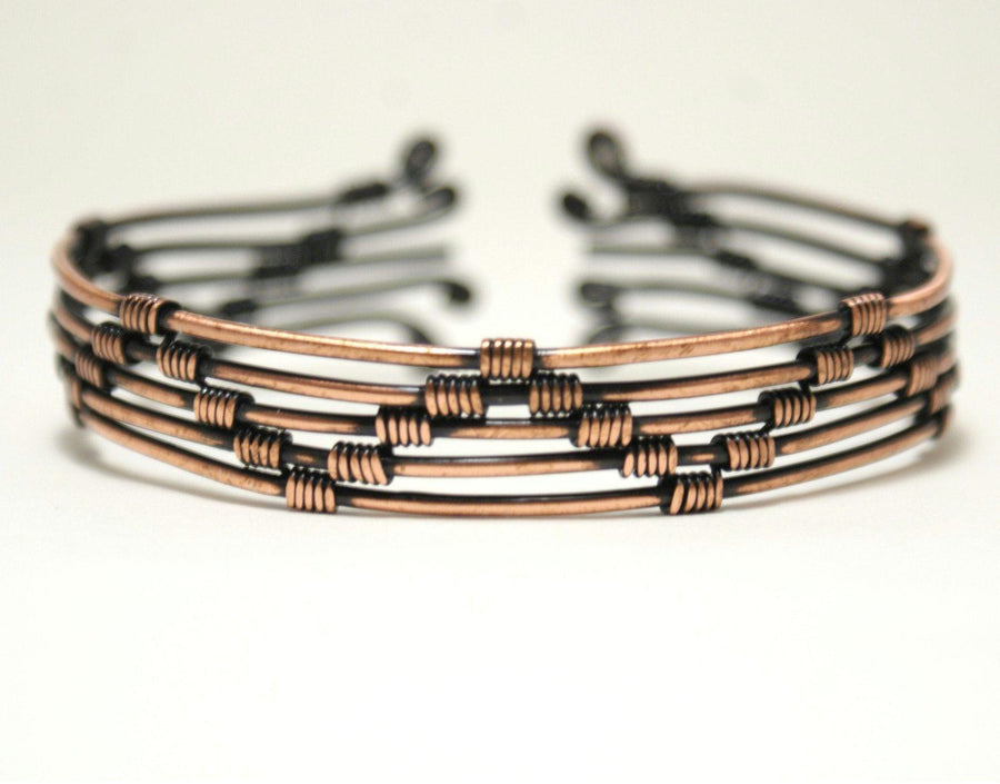 Handmade Copper Cuff Bracelet, Wire Wrap