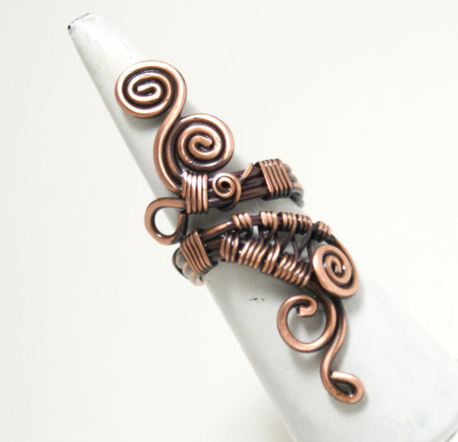 Handmade Copper Ring, Wire Wrapped