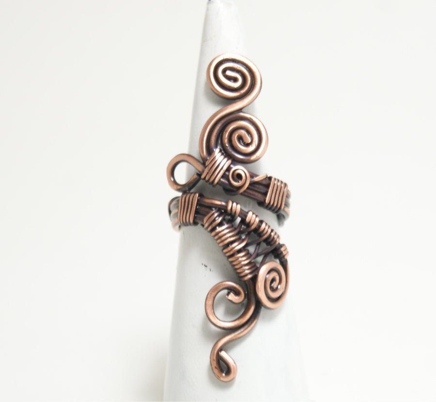 Handmade Copper Ring, Wire Wrapped