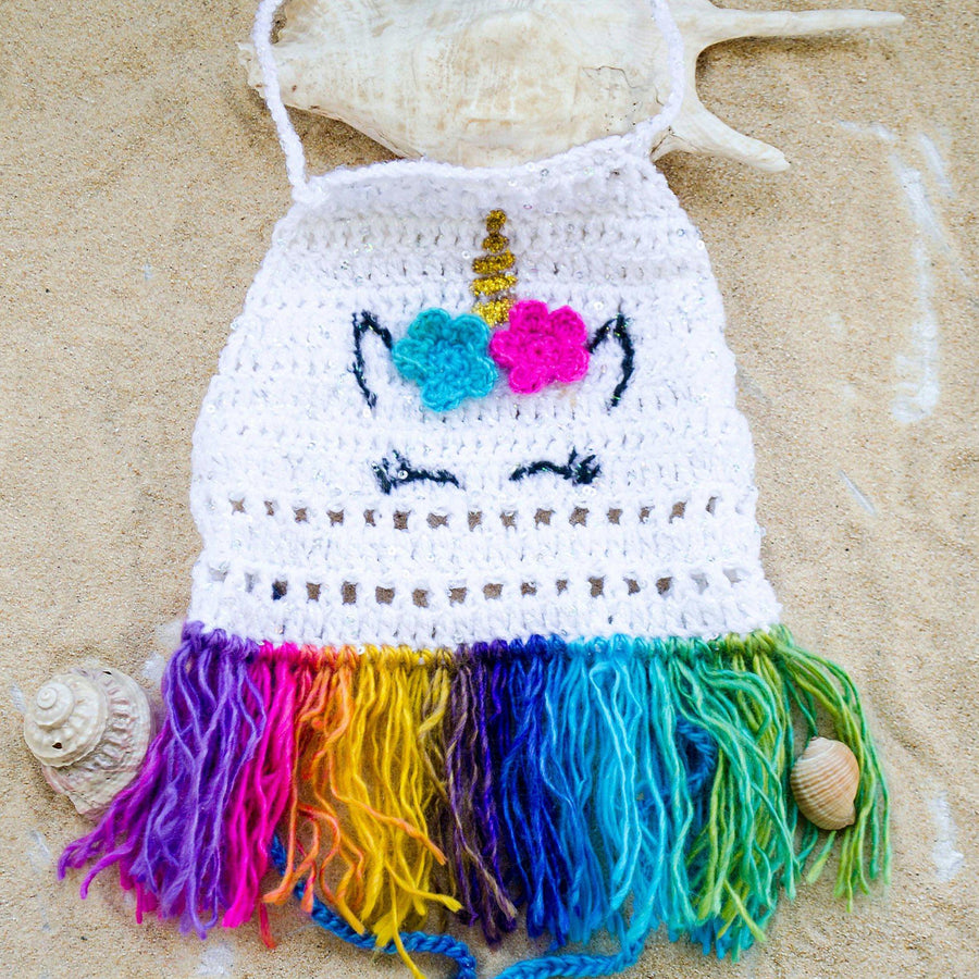 Handmade Crochet Unicorn Rainbow Baby Tank