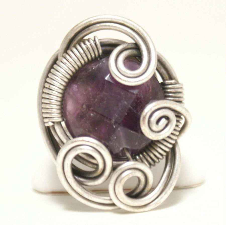 Handmade Amethyst Ring, Wire Wrapped